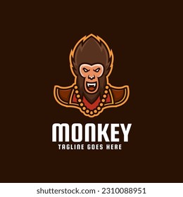 Vector Logo Illustration Monkey E- Sport and Sport Style.