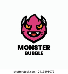 Vector Logo Illustration Monster Mascot Cartoon Style