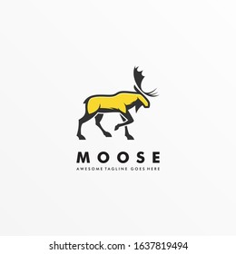 Vector Logo Illustration Moose Pose Mascot Cartoon