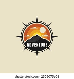 Vector Logo Illustration Mountain Emblem Style