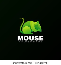Vector Logo Illustration Mouse Gradient Colorful Style.