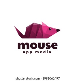 Vector Logo Illustration Mouse Low Poly Style
