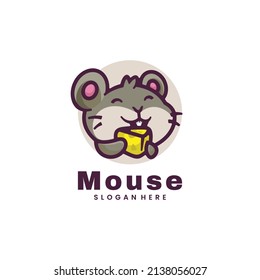 Logo Vector Ilustración Estilo de caricatura del ratón.