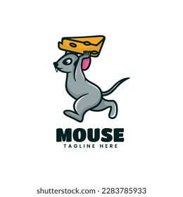 Logo Vector Ilustración Estilo de caricatura del ratón.