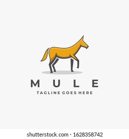 Vector Logo Illustration Mule Elegant Mascot Cartoon