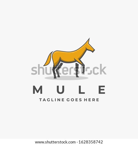 Vector Logo Illustration Mule Elegant Mascot Cartoon