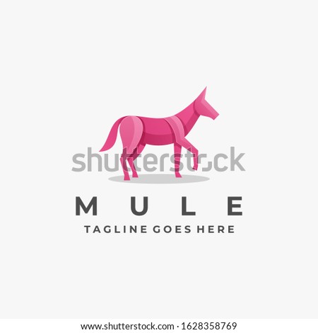 Vector Logo Illustration Mule Elegant Gradient Colorful