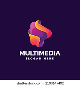 Logo Vector Ilustración Estilo multicolor gradiente.