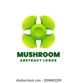 Vector Logo Illustration Mushroom Gradient Colorful Style.