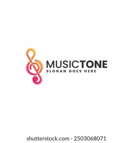 Vector Logo Illustration Music Tone Gradient Colorful Style