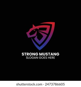 Vector Logo Ilustración Mustang Gradient Colorido Estilo