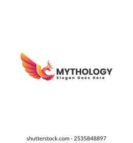Vector Logo Illustration Mythology Gradient Colorful Style