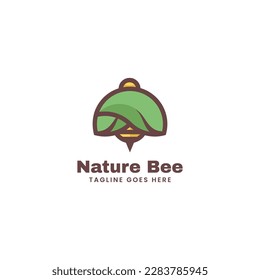 Vector Logo Illustration Nature Bee Mascot Style.