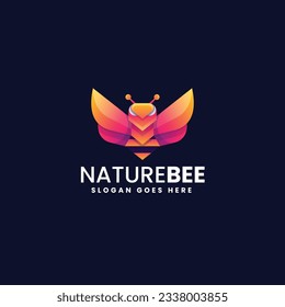 Vector Logo Illustration Nature Bee Gradient Colorful Style