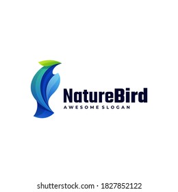 Logo Vector Ilustración Naturaleza Gradiente de pájaro Estilo colorido.