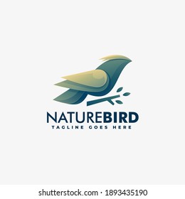 Vektorlogo Illustration Nature Bird Farbverlauf-Stil.