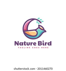 Vektorlogo Illustration Nature Bird Simple Mascot Style.