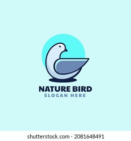 Vector Logo Illustration Nature Bird Simple Mascot Style.