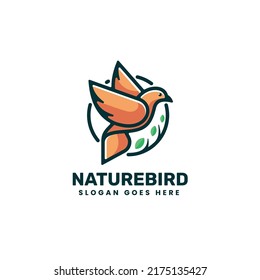 Vector Logo Illustration Nature Bird Mascot Cartoon Style