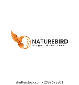 Vector Logo Illustration Nature Bird Gradient Colorful Style
