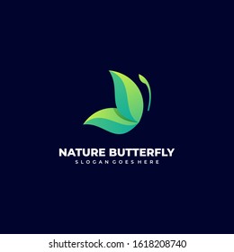 Vector Logo Illustration Nature Butterfly Gradient Colorful