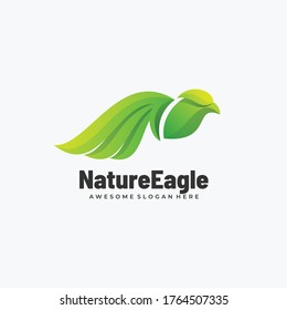 Logo Vector Ilustración Naturaleza Estilo de degradado de águila colorido.