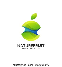 Vektorlogo Illustration Nature Fruit Gradient Farbstil.