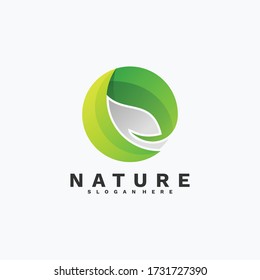 Vector Logo Illustration Natur strahlender Farbstil