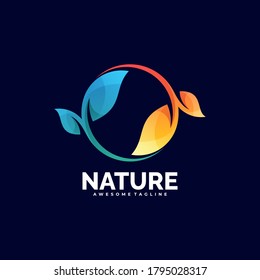 Vector Logo Illustration Nature Gradient Colorful Style.