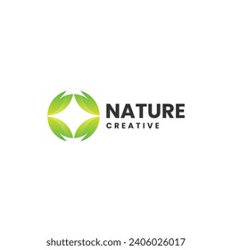 Vector Logo Illustration Nature Gradient Colorful Style