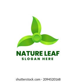 Vektorlogo Illustration Nature Leaf Farbverlauf-Stil.