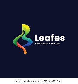 Vector Logo Illustration Nature Leaf Gradient Colorful Style.