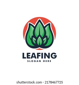 Vector Logo Illustration Nature Leaf Gradient Colorful Style.