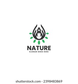 Vector Logo Illustration Nature Line Art Style
