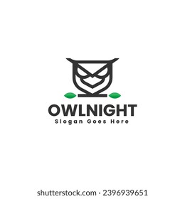 Vector Logo Illustration Nature Owl Line Art Gradient Style