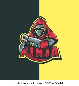Vector Logo Illustration Ninja Assassin E Sport Style