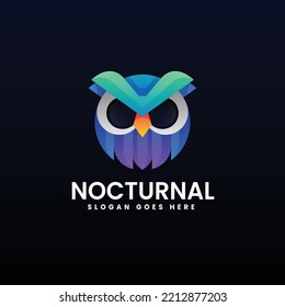 Vector Logo Illustration Nocturnal Gradient Colorful Style