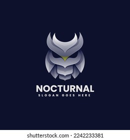 Vector Logo Illustration Nocturnal Gradient Colorful Style