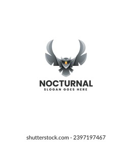 Vector Logo Illustration Nocturnal Gradient Colorful Style