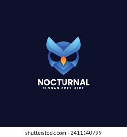 Vector Logo Illustration Nocturnal Gradient Colorful Style