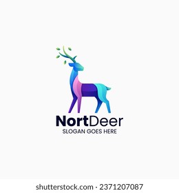 Vektorlogo-Illustration Nort Deer Gradient Farbstil