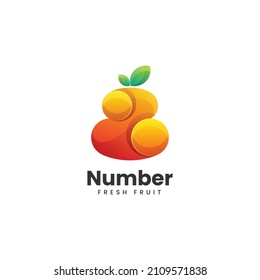 Vector Logo Illustration Number 2 Gradient Colorful Style.