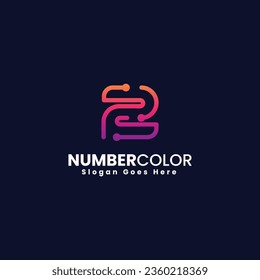 Vector Logo Illustration Number 2 Gradient Colorful Style