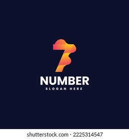 Vector Logo Illustration Number Gradient Colorful Style