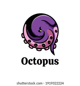 Vector Logo Illustration Octopus Simple Mascot Style.