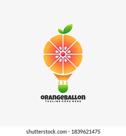 Vektorlogo Illustration Orange Balloon Farbverlauf.