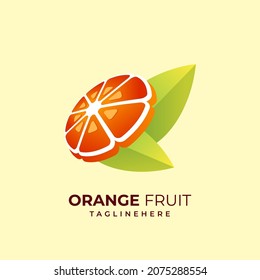 Vector Logo Illustration orange fruit Fresh Simple