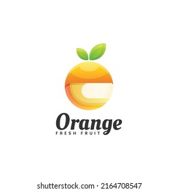 Vektorlogo-Illustration orangefarbener Farbstil.