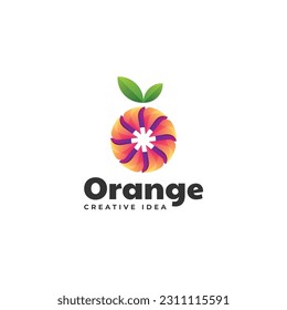 Vector Logo Illustration Orange Gradient Colorful Style