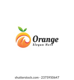 Vector Logo Illustration Orange Juice Gradient Colorful Style